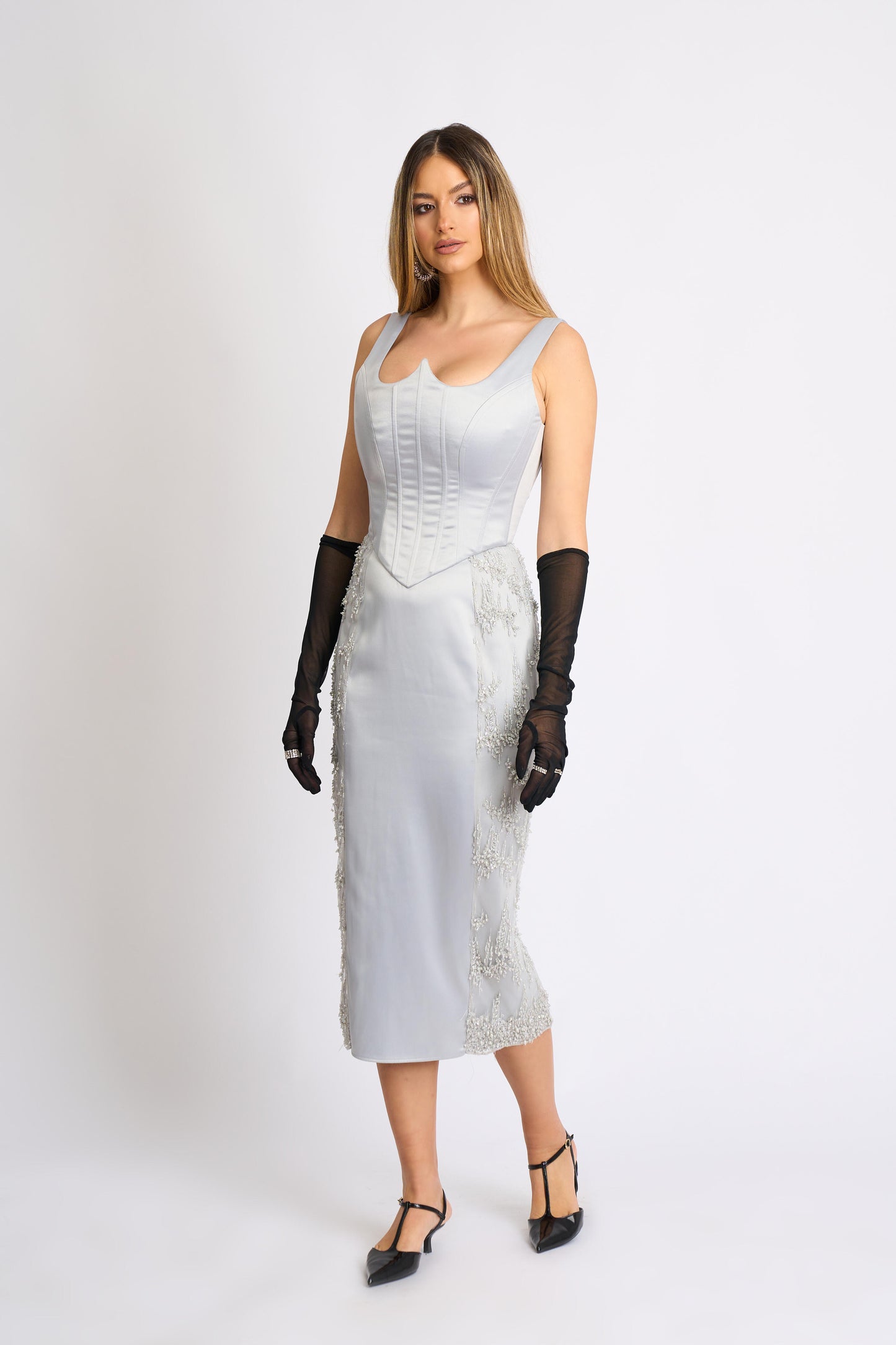 rochie eleganta gri